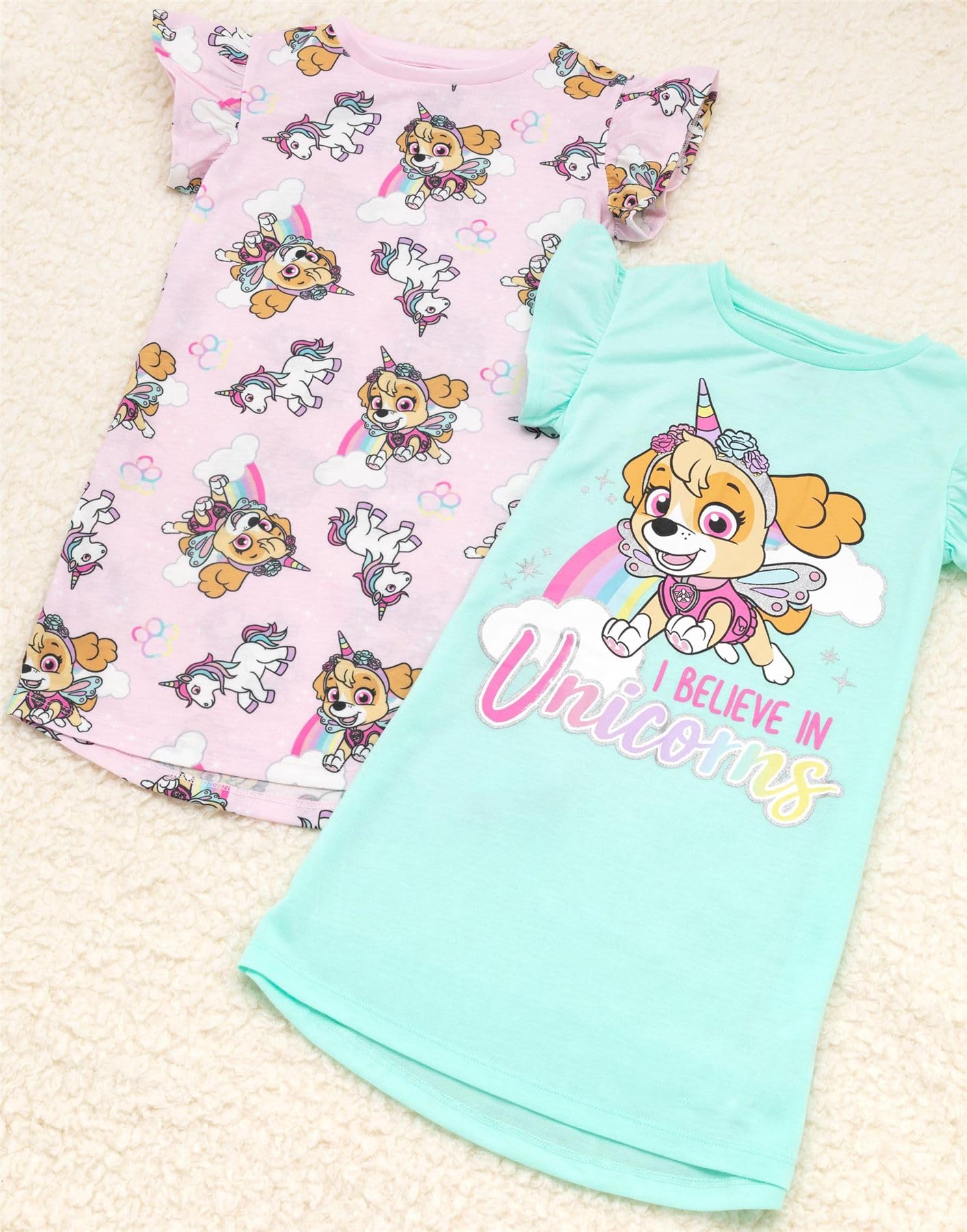 Patrulla Canina Paquete 2 camisones niñas rosa Skye unicornio vestido noche