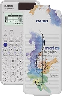 Casio FX-991SP CW - Calculadora Científica ilustrada con nota musical, Recomendada para el Currículum Español y Portugués, 5 Idiomas, más de 560 Funciones, Solar, Color Blanco