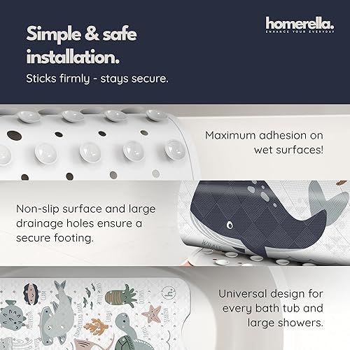 Miniatura 4 de Homerella Alfombra de bañera para niños de 40 x 16 pulgadas  Tapete antideslizante para bañera  Alfombra de baño extra cómoda para bañera con