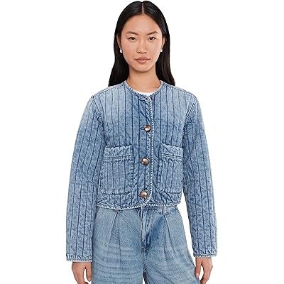 Blank NYC Bottomless Brunch Denim Quilted Jacket blue