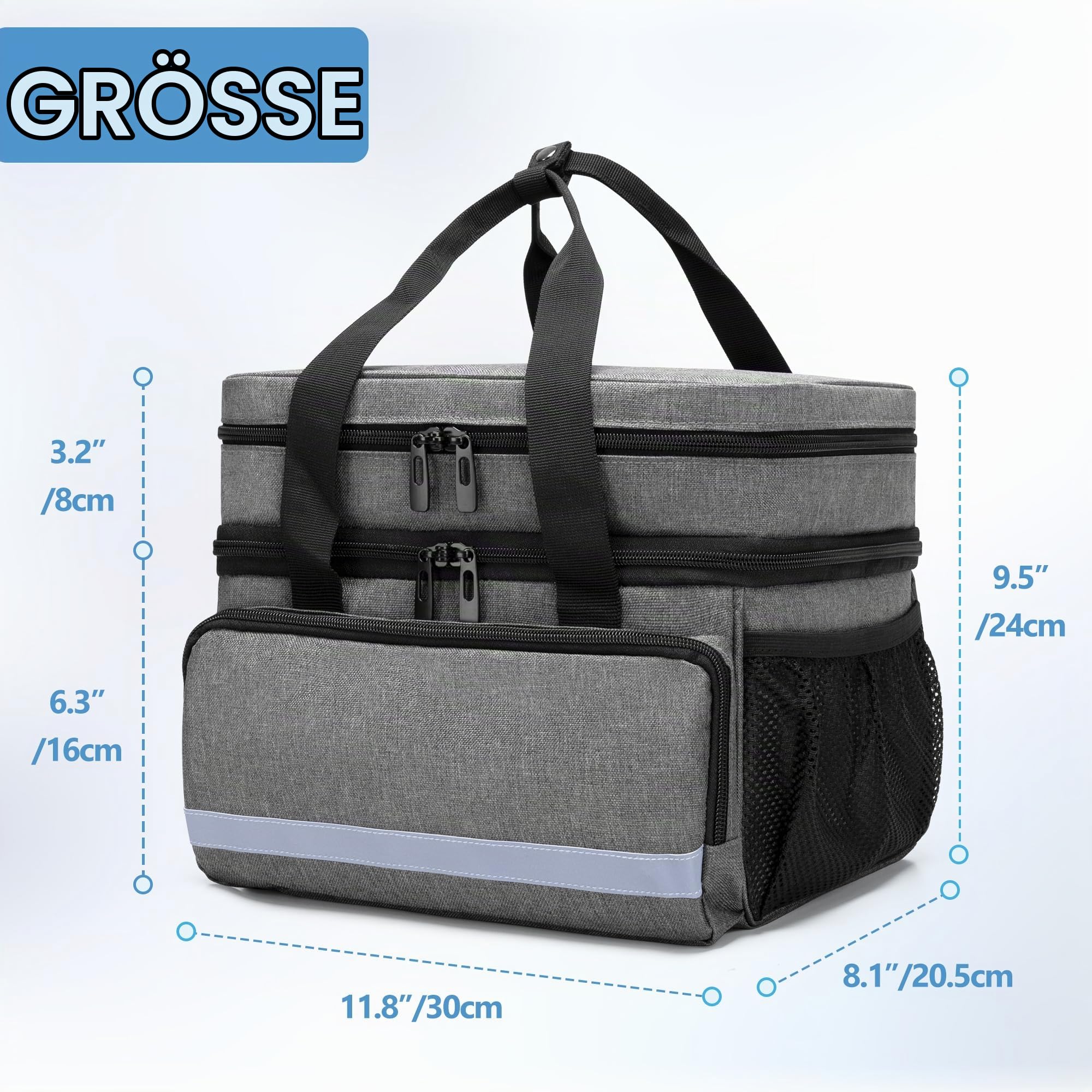 CURMIO Doppelschicht Medizinische Tasche, Reiseapotheke Organizer, Grau