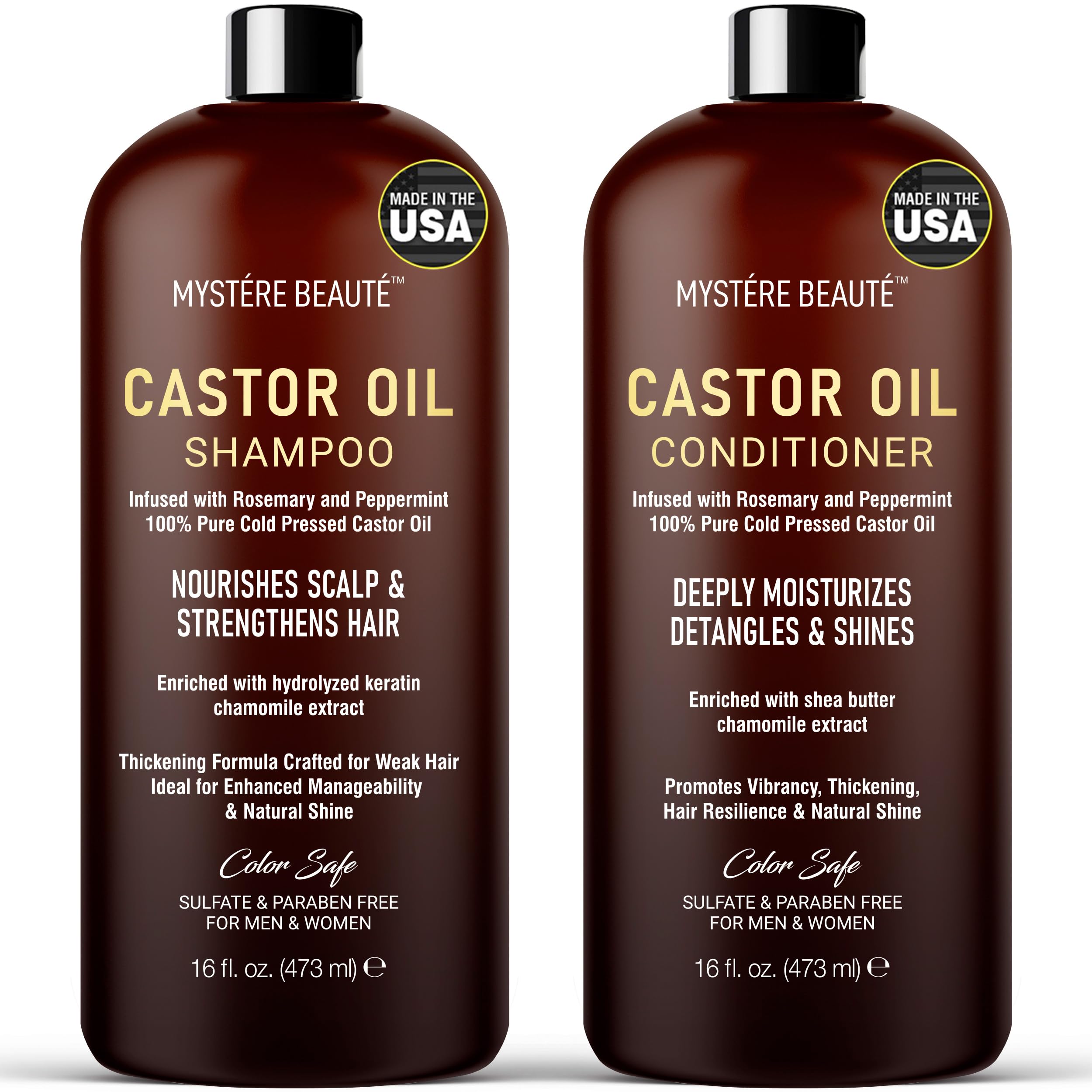Castor Oil Shampoo and Conditioner - 16 oz each