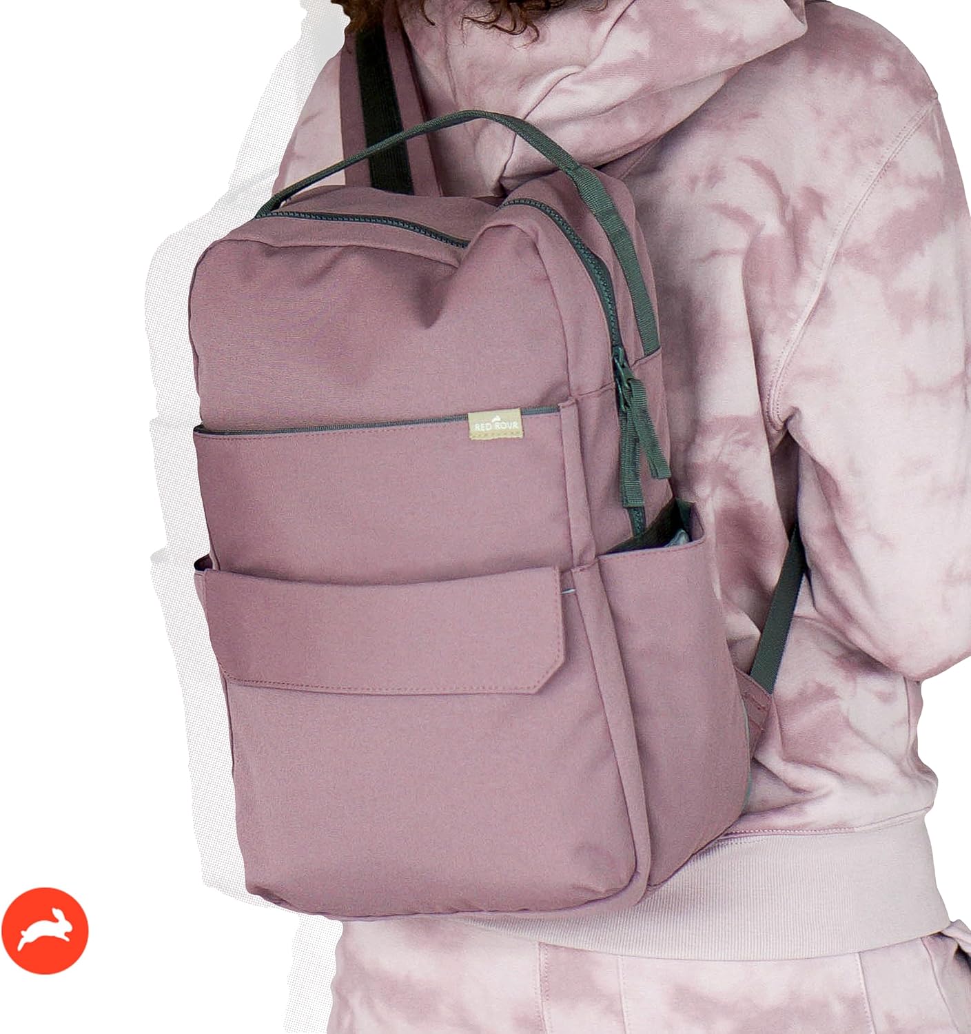 RED ROVR Roo Lightweight 1 LB Diaper Bag Backpack | 11 organizational pockets| Durable & Water-Resistant (Mauve) - Image 2