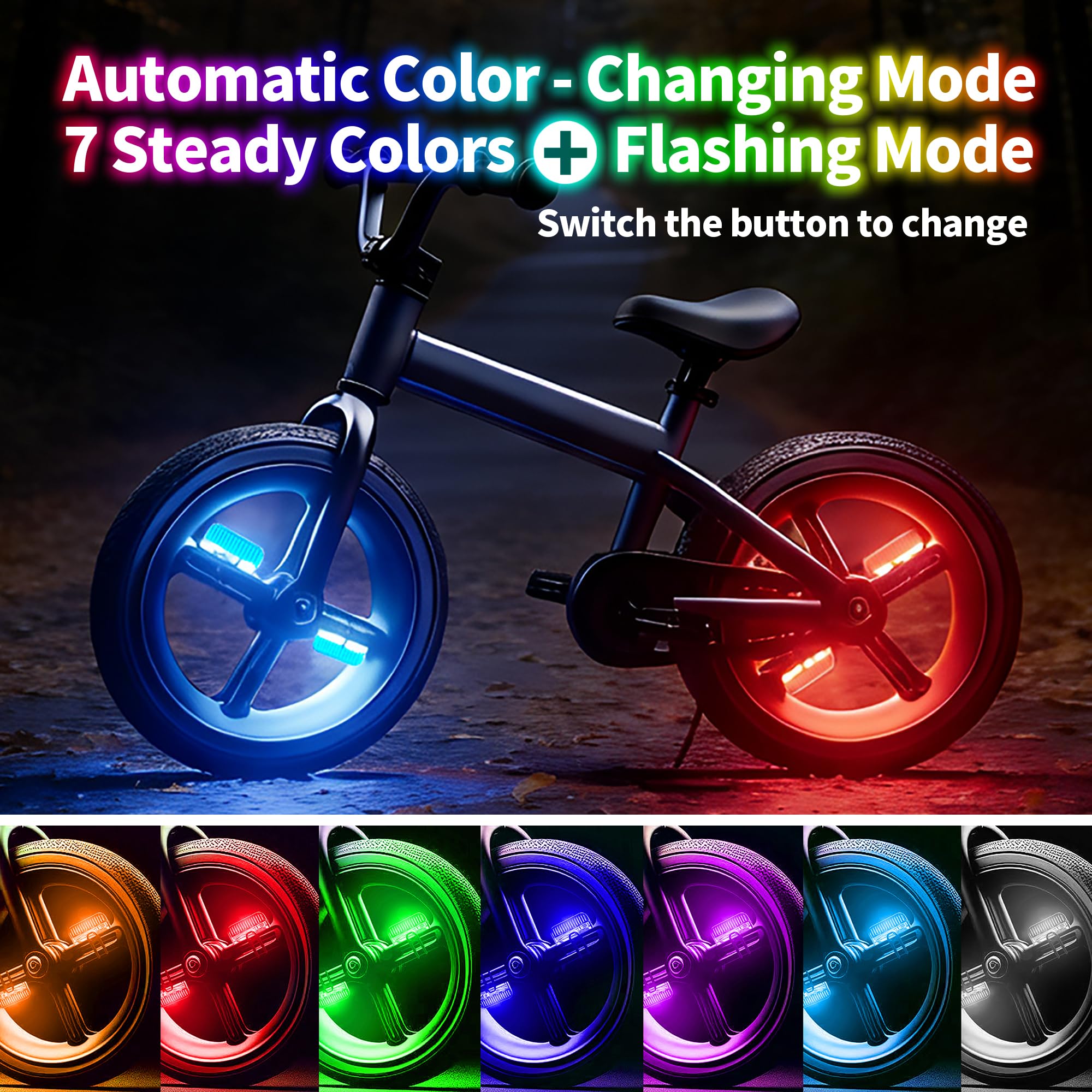 Rechargeable Bike Wheel Lights - Safety & Style -2