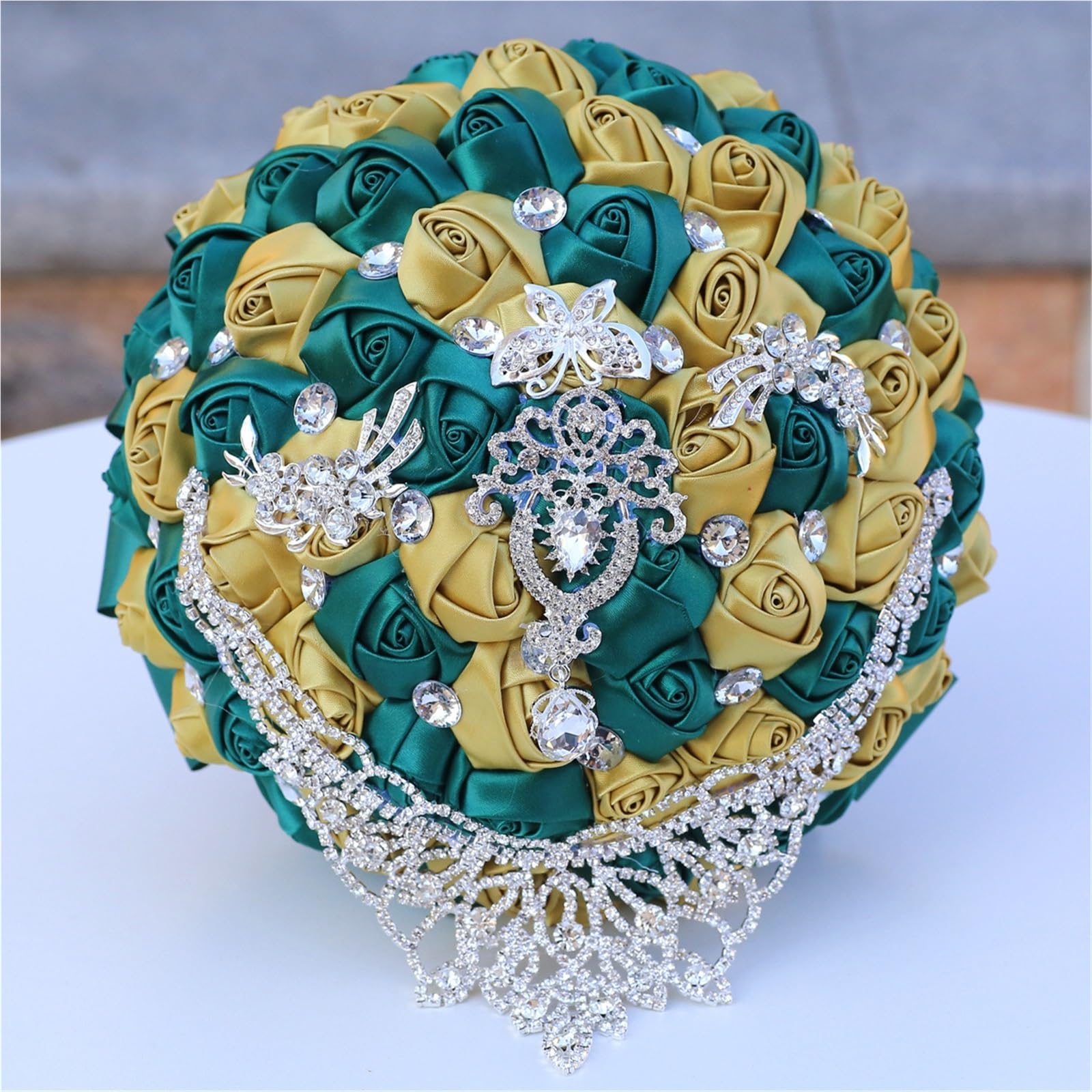 Bouquet da sposa in strass satinato
