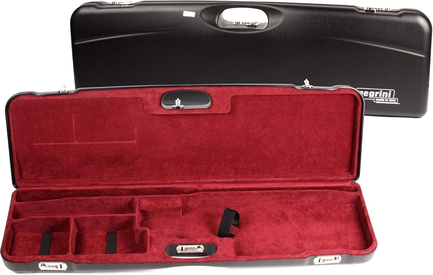 Negrini Shotgun Case - Hard Case for Over/Under, Un-Single, or Top-Single Shotgun - Fits 1 Shotgun, Up to 34” Barrels - Airline Approved, Double Wall, TSA Locks - Made in Italy - 1657 Series