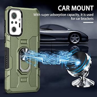 Case for Xiaomi Redmi Note 10 Pro Magnetic 360 Rotating Kickstand Phone Case Shockproof Anti-Fingerprint Protective Phone Cover for Xiaomi Redmi Note 10 Pro,Green
