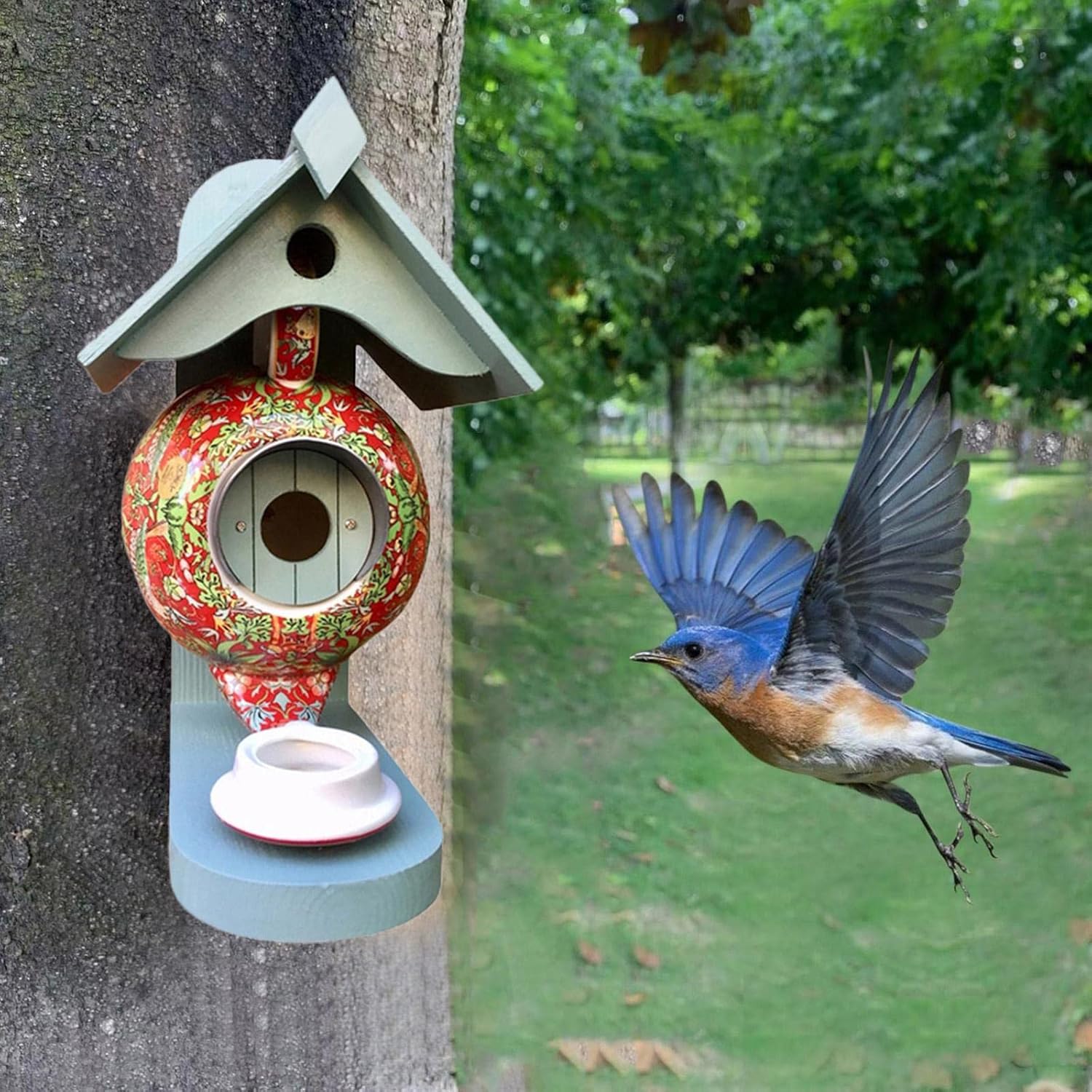 Teapot Bird House and Feeder,Hummingbird Feeder Bird Houses