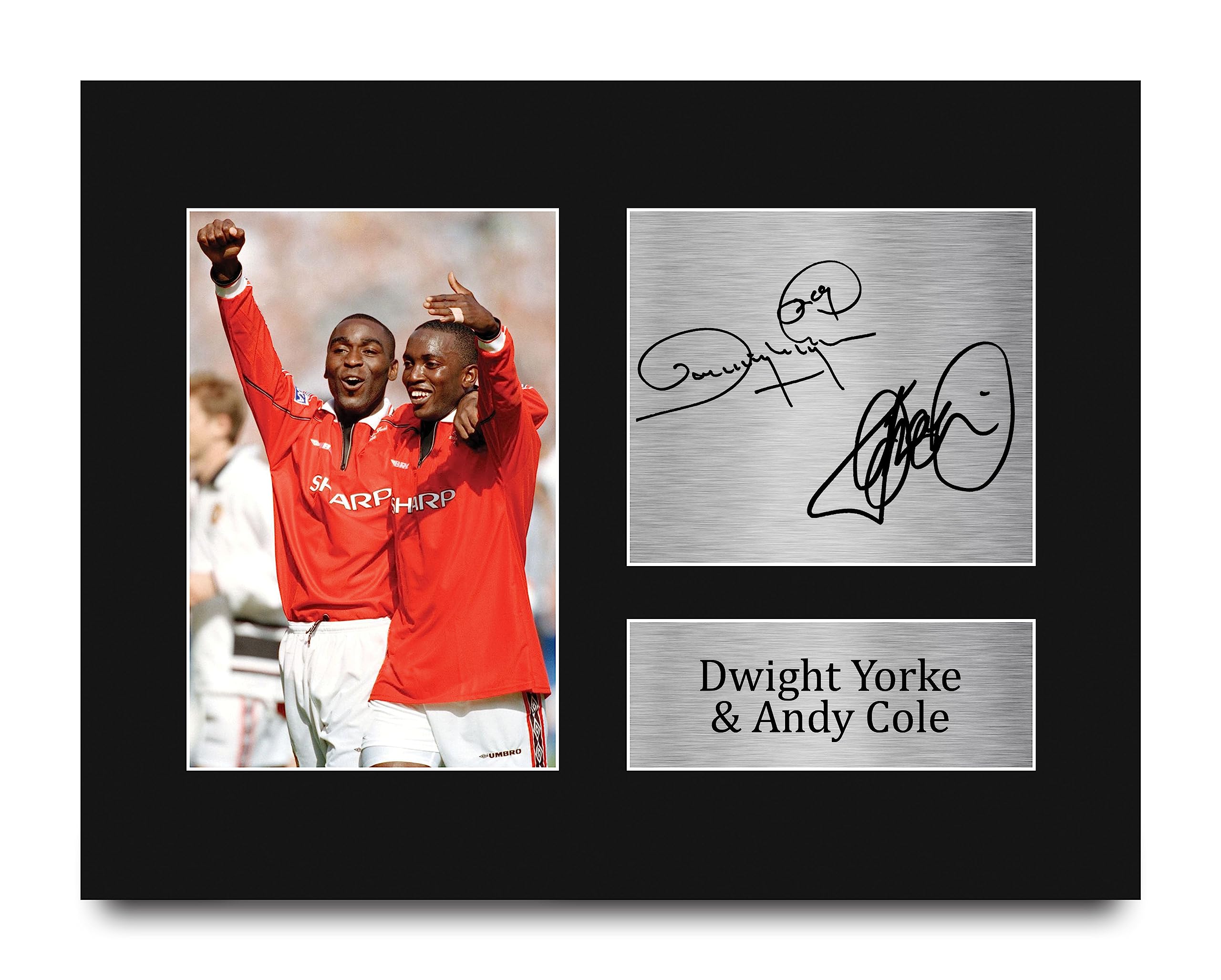 HWC Trading Dwight Yorke & Andy Cole Gifts Printed Signed Autograph Picture for Fans and Supporters - US Letter Size