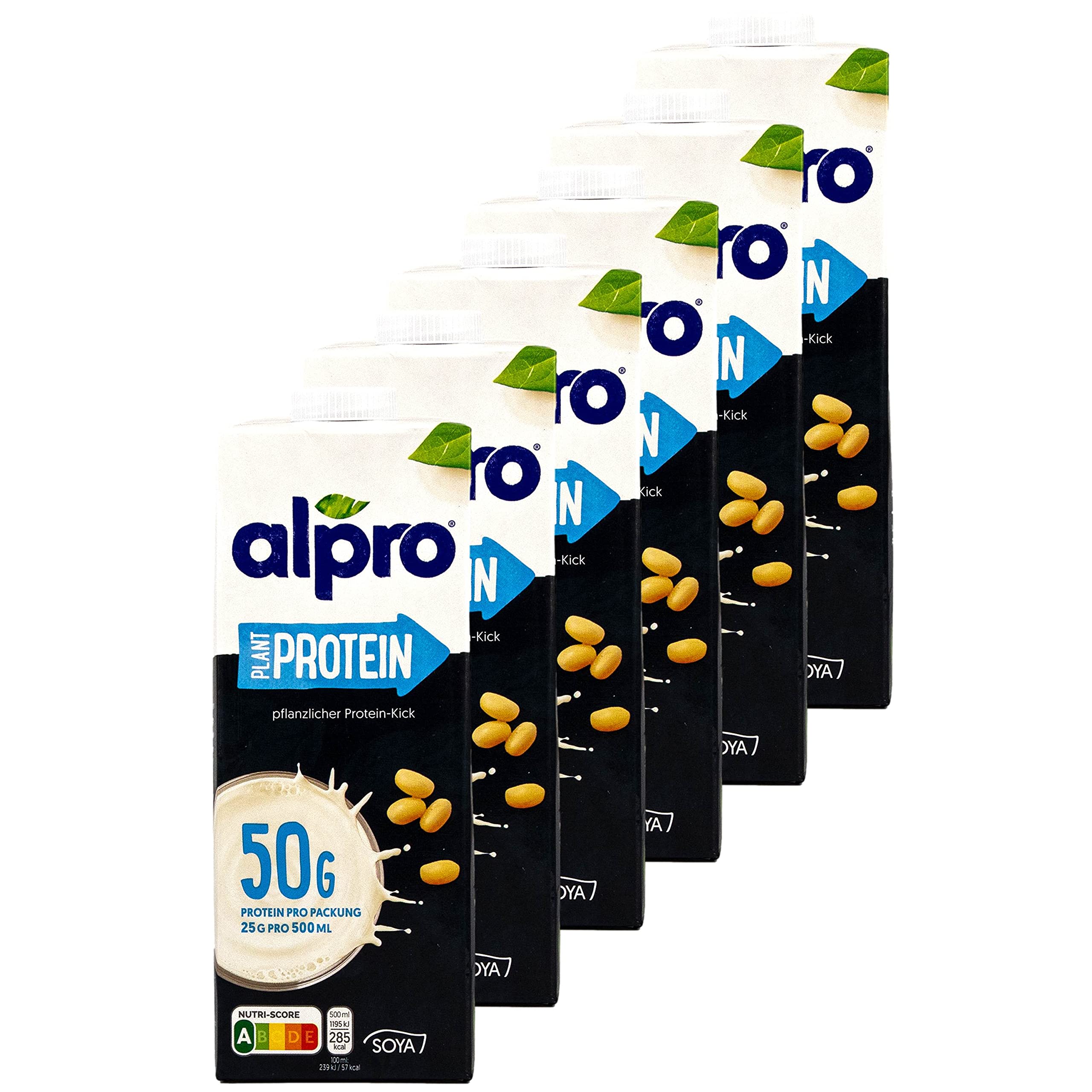 Alpro - 6er Pack Protein Sojadrink 1 Liter - Plant Proteindrink Soja Soya Drink 100 % pflanzlich (50 g Eiweiß pro Packung)