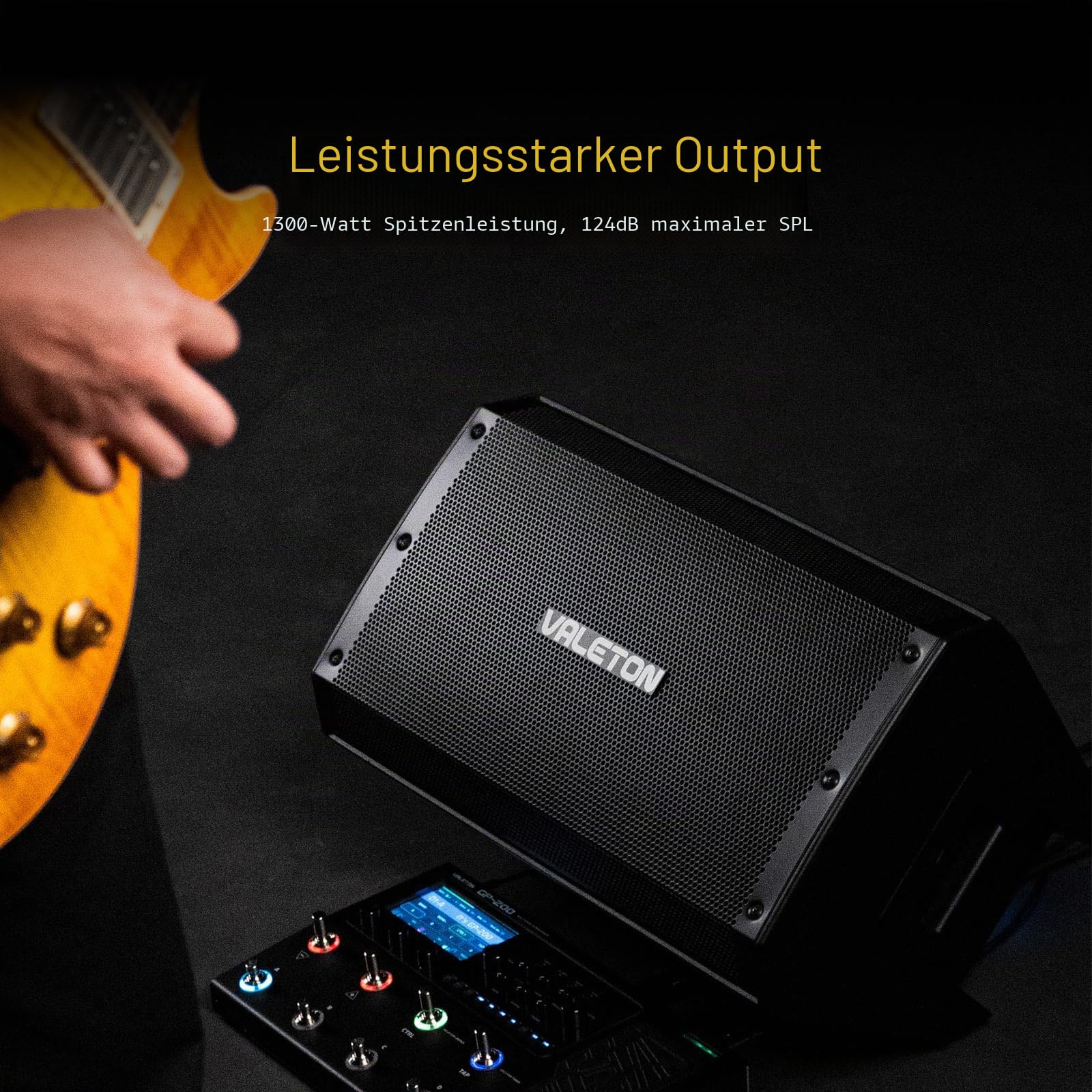 VALETON Aktive DJ Lautsprecher PA-System Aktiv Lautsprecher für Gitarre, Bass, Multi-Effektgeräte und Amp-Modeler 10 Zoll 2 Weg FRFR 1300 Watt