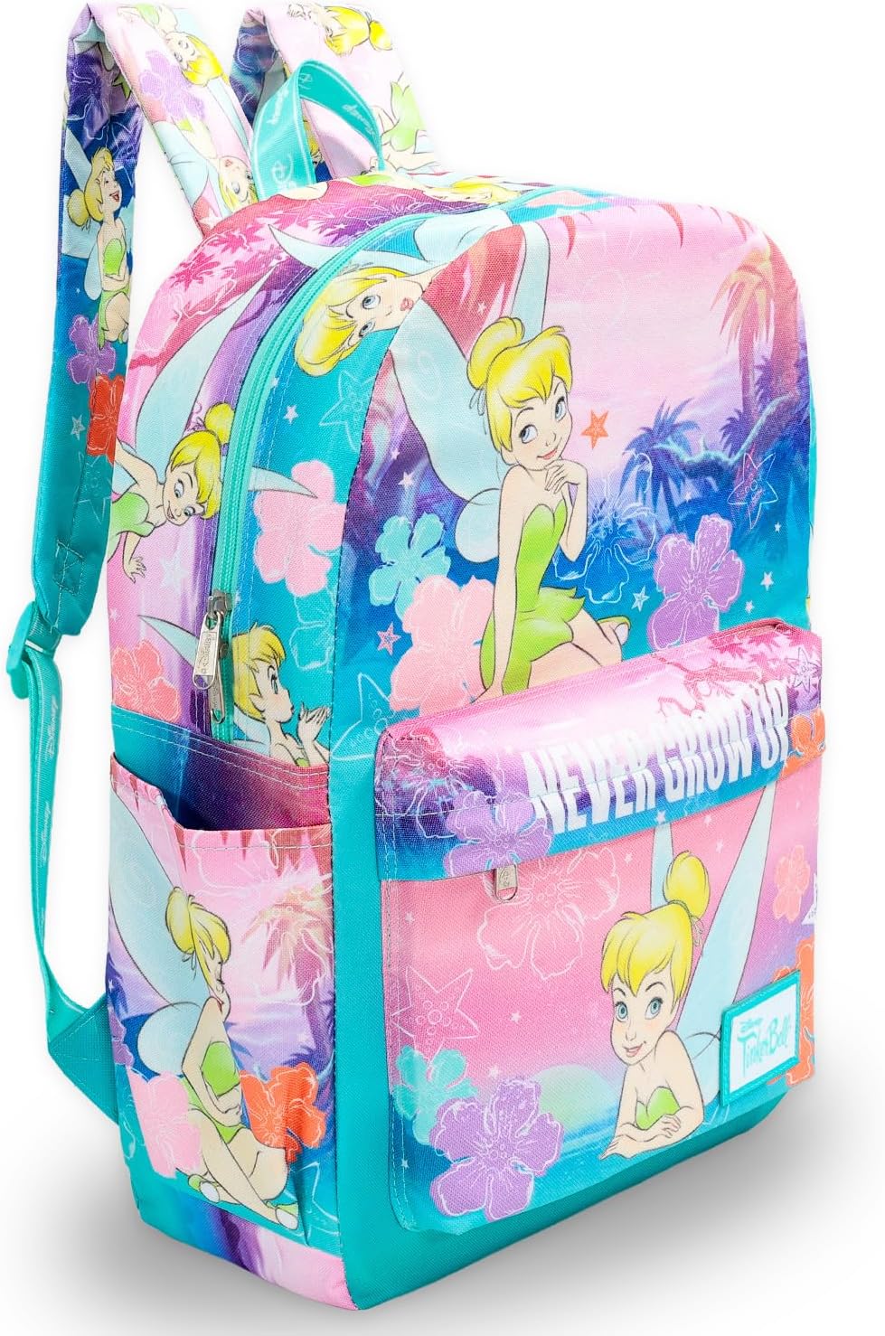Disney Tinker Bell Backpack for Women - Bundle with 17" Tinkerbell Backpack with Adjustable Shoulder Straps Plus Water Bottle for Teens, Girls | Tinker Bell Bag for Women