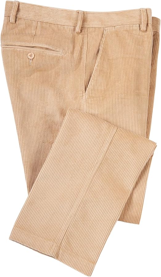 Flat Front Corduroy Trousers 