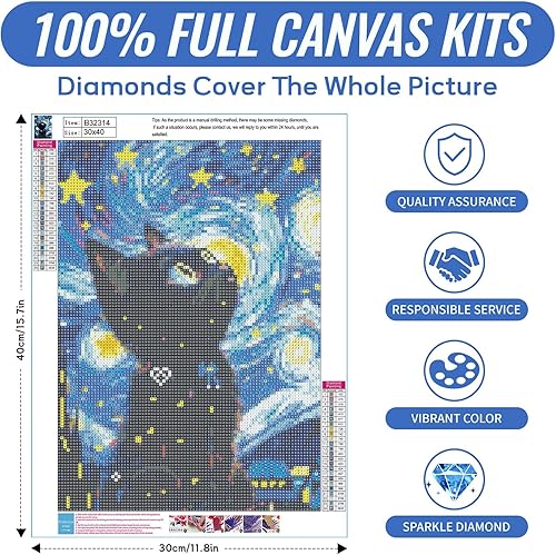 Miniatura 50 de Yunnuo Kits de arte de diamantes para adultos, pintura de diamantes de playa con luz de luna para principiantes, pintura de taladro completo