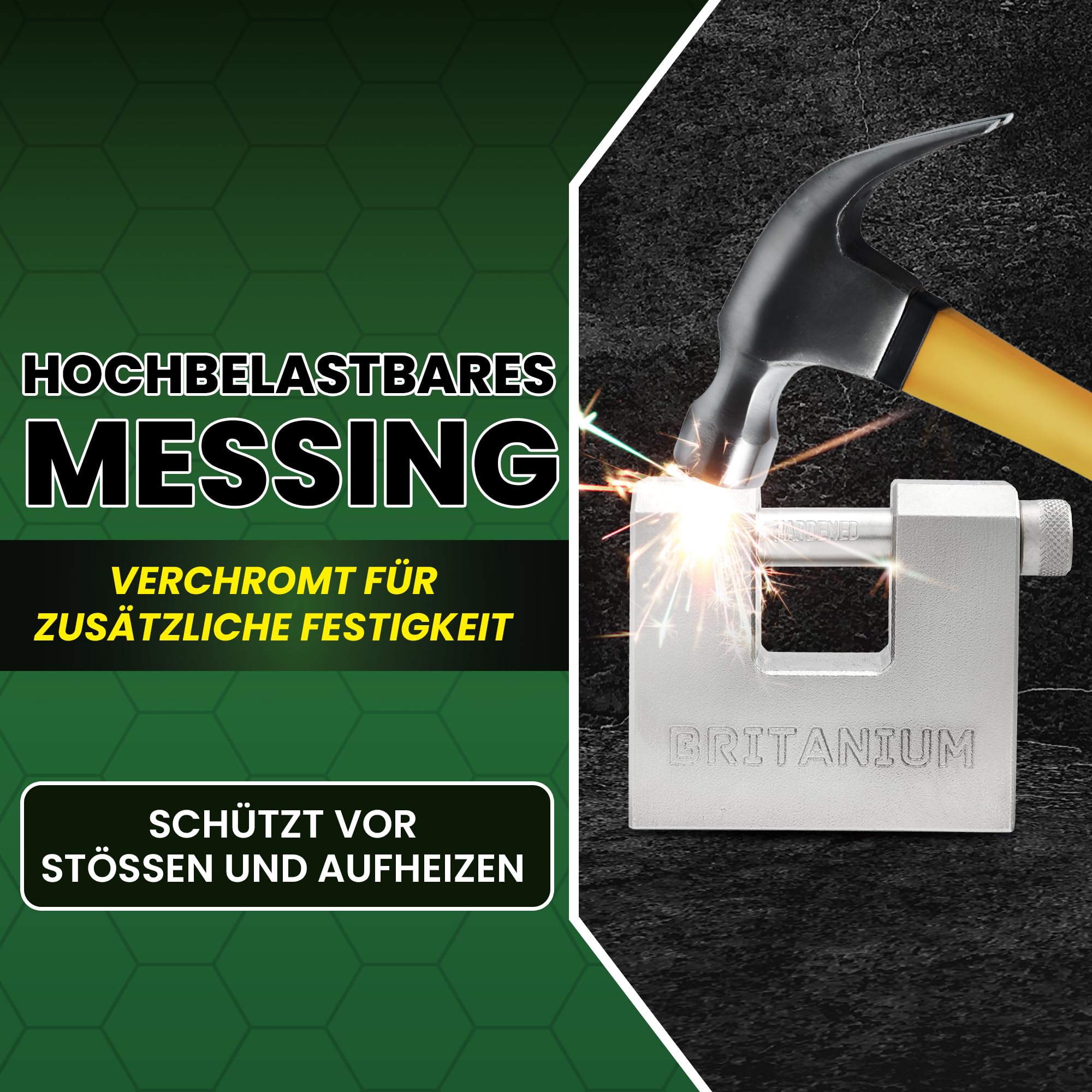 BRX74 Hochleistungs-Containerschloss – 12 mm schnittfest, wetterfest, vernickelt | Inkl. 5 Schlüssel, Hochsicherheit für Container, Garagen & Tore