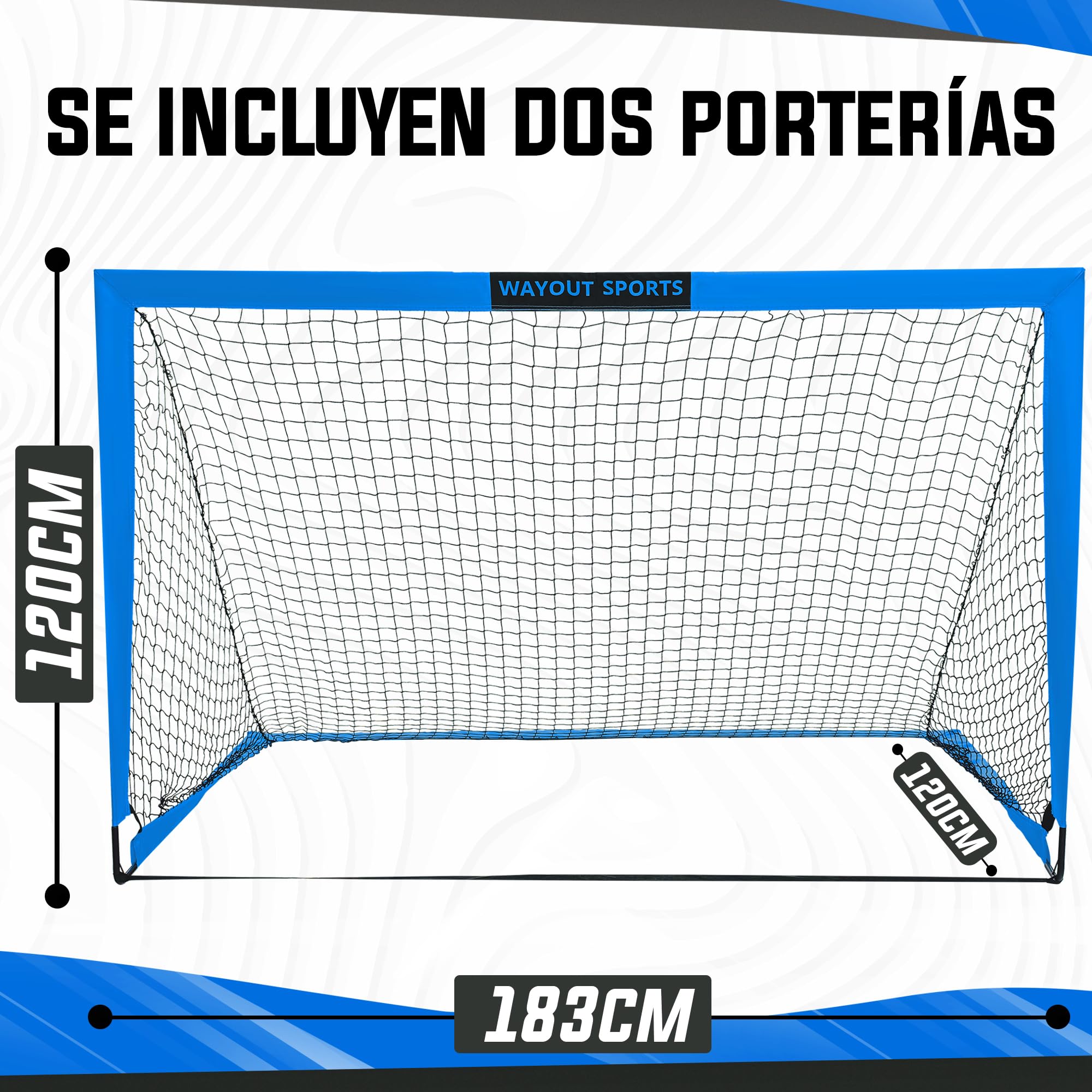 Porterías Fútbol Plegables con Balón e Hinchador