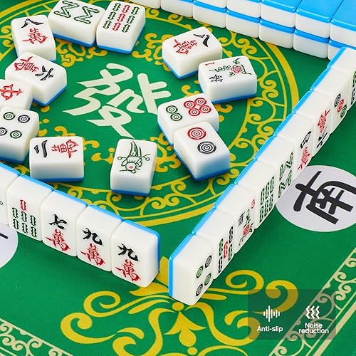 Miniatura 6 de Mahjong Mat - Tapete de mesa de juego adecuado para juegos de azulejos Mahjong, juego de póquer, juego de dominó, el tapete está hecho de material