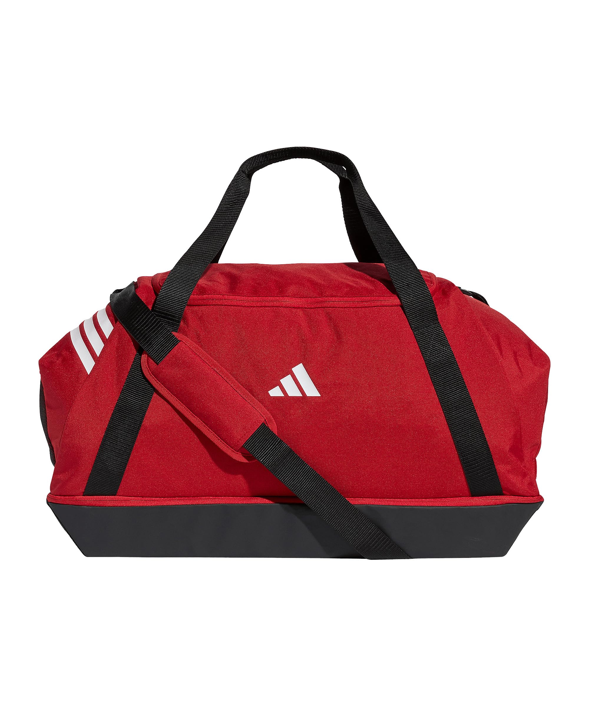 adidas Unisex Tiro Duffle Bag Large with Bottom Compartment Duffel Bag, Team Power red 2/White, One Size
