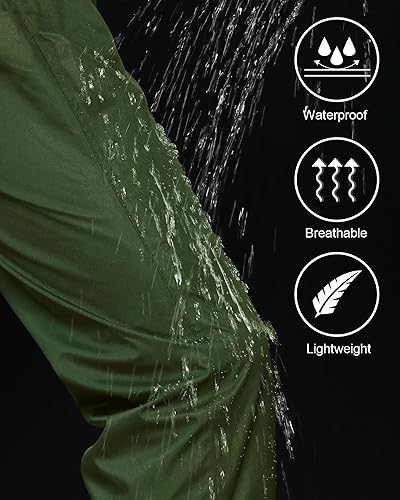 Miniatura 4 de iCreek Pantalones de lluvia para hombre, impermeables, resistentes al viento, ligeros, para senderismo, trabajo, lluvia, al aire libre, para golf