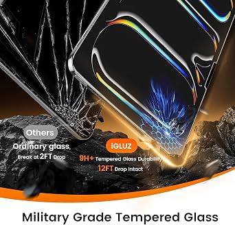 iGluz 2 Pack for iPad Pro 13 inch M5/M4(2025/2024) 9H+ Tempered Glass Screen Protector with Easy-Install Box[12FT Military Grade Shatterproof] Apple Pencil Compatible,HD Clarity,Scratch Resistant