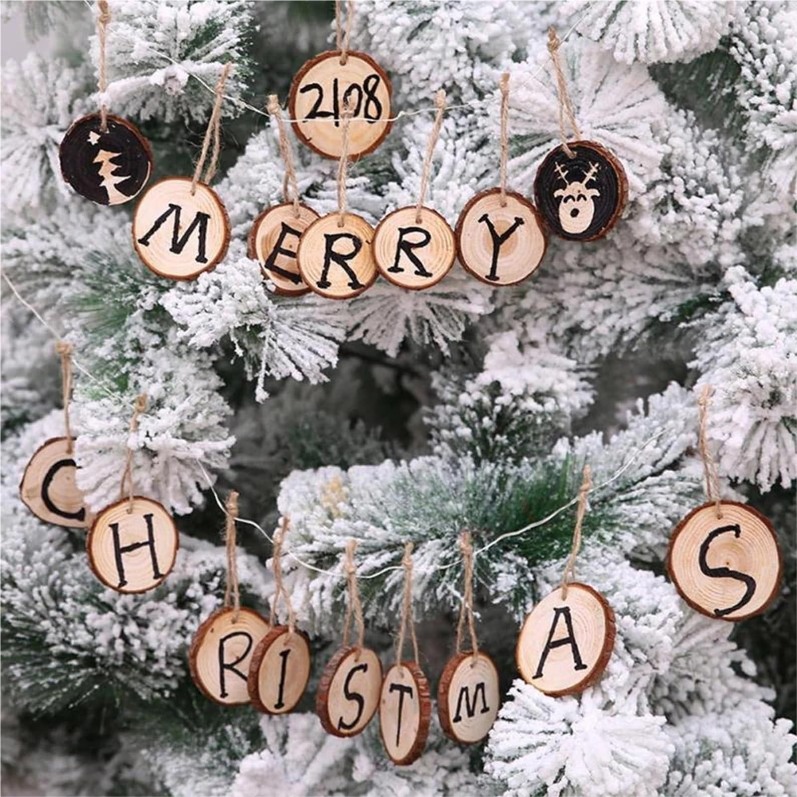 Niewykończone drewno z korą 30/60Pcs Natural Unfinished Wood Slices Round Wooden Circles for Arts Painting DIY Crafts Wedding Decorations Christmas Ornament(30pcs 5 6cm)