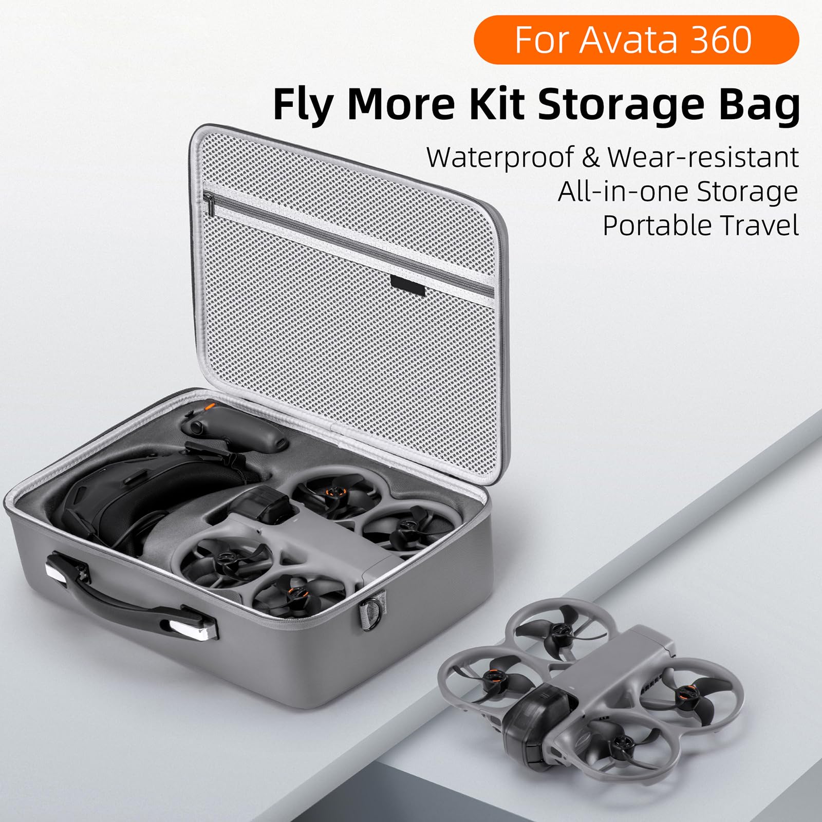 Tragetasche für DJI Avata 360 Motion Fly More Combo Zubehör, PU Leder Tragbare Reise Aufbewahrungstasche Hartshell Schutzhülle für DJI Avata360/Goggles N3/RC Motion 3 & Zubehör, Stoßdicht (Nur Koffer)