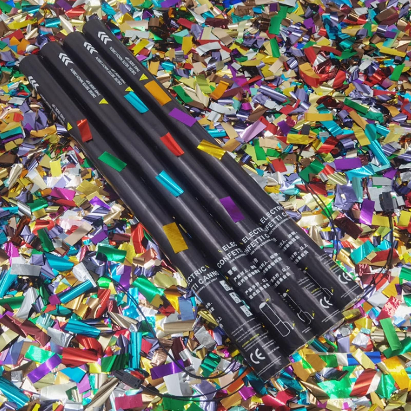 Konfettikanone für Karnevalspartys, 80 cm Konfettikanone, biologisch abbaubare Konfettikanonen, 25 Stück, für Feiern, Geburtstage, Weihnachten.