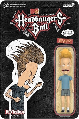 SUPER7 Beavis y Butt-Head Headbanger's Ball Beavis Reaction Figura 3.75"
