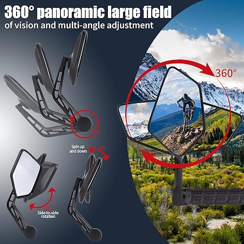 Miniatura 3 de Espejo retrovisor seguro para bicicleta con lente de vidrio de grado automotriz, resistente a los arañazos, espejos retrovisores seguros para