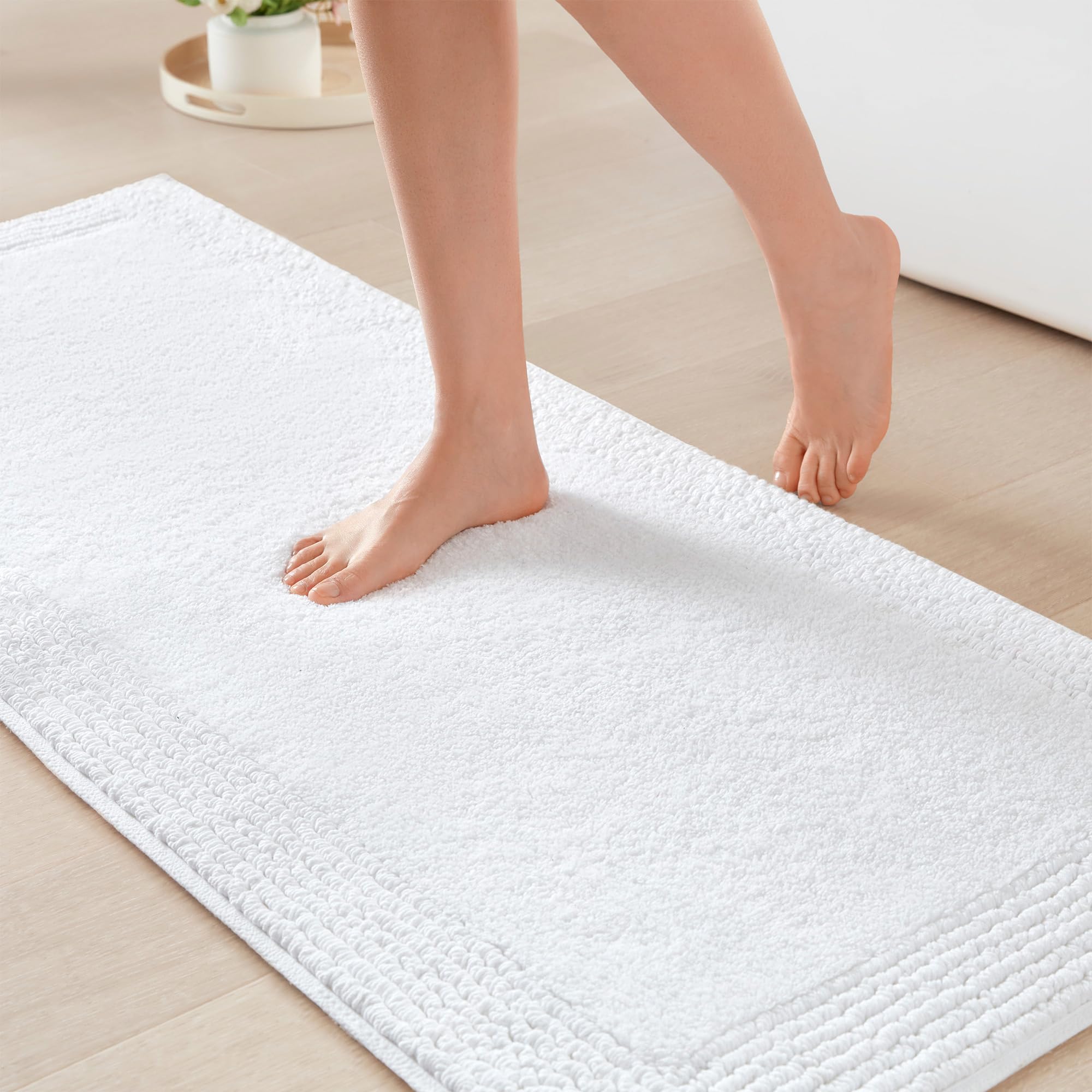 Madison Park Splendor Reversible 100% Cotton Tufted Bathroom Rug-3000 GSM Hotel Quality Luxurious Plush Medium Pile Bath Mat Absorbent, Quick Dry,