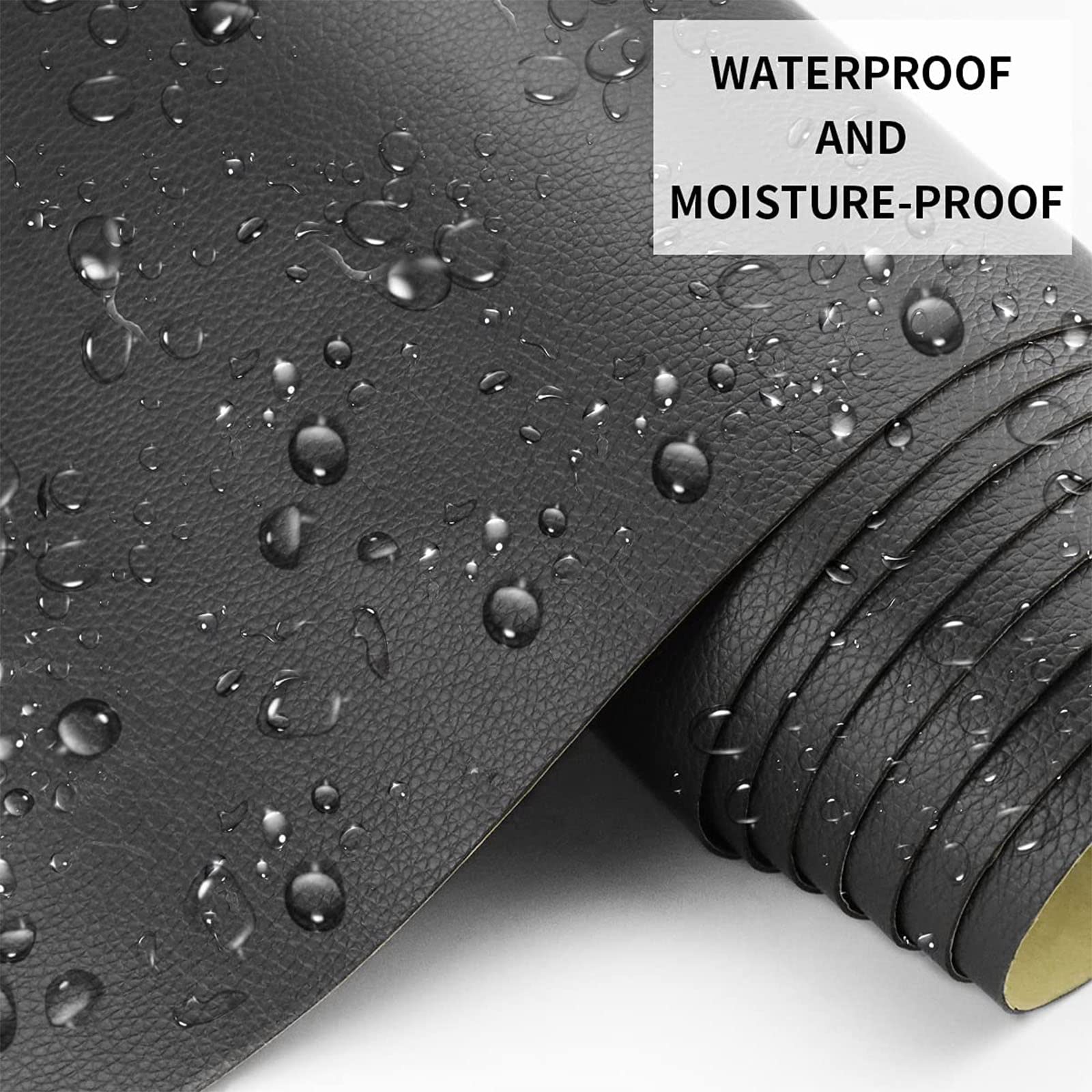 Pelle Adesiva Per Riparazioni - 43x300 Cm Nero - Toppe Per Divano, Auto, Borse - Facile Applicazione