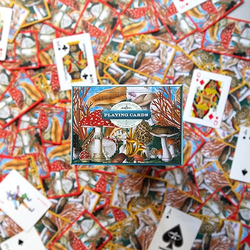 Miniatura 4 de eeBoo Piece & Love Cartas de juego de hongos, incluye 2 barajas de 52 cartas, mazos tradicionales con hermosas obras de arte y bordes dorados