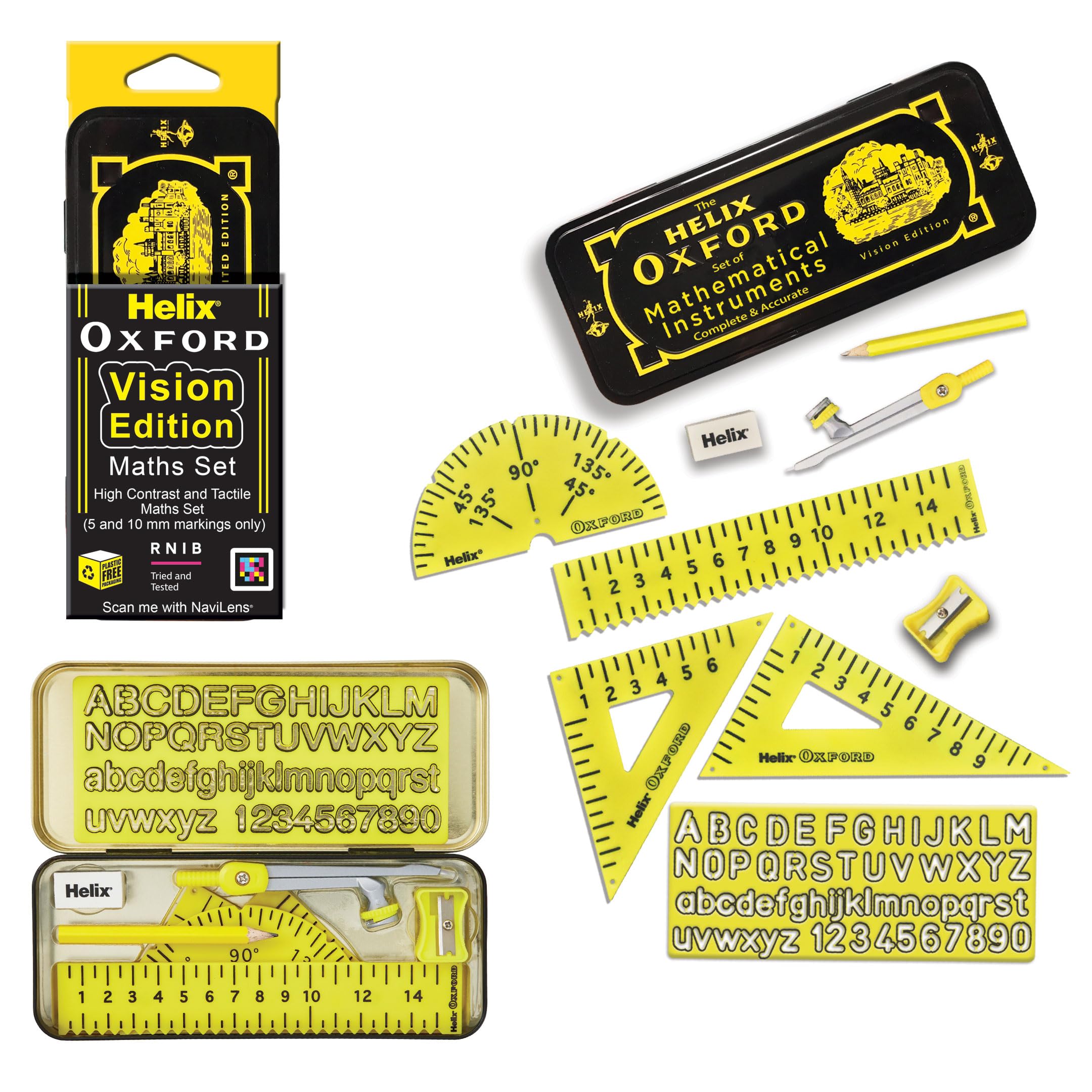Helix Oxford Vision Maths Set - RNIB Accredited - Contents Include