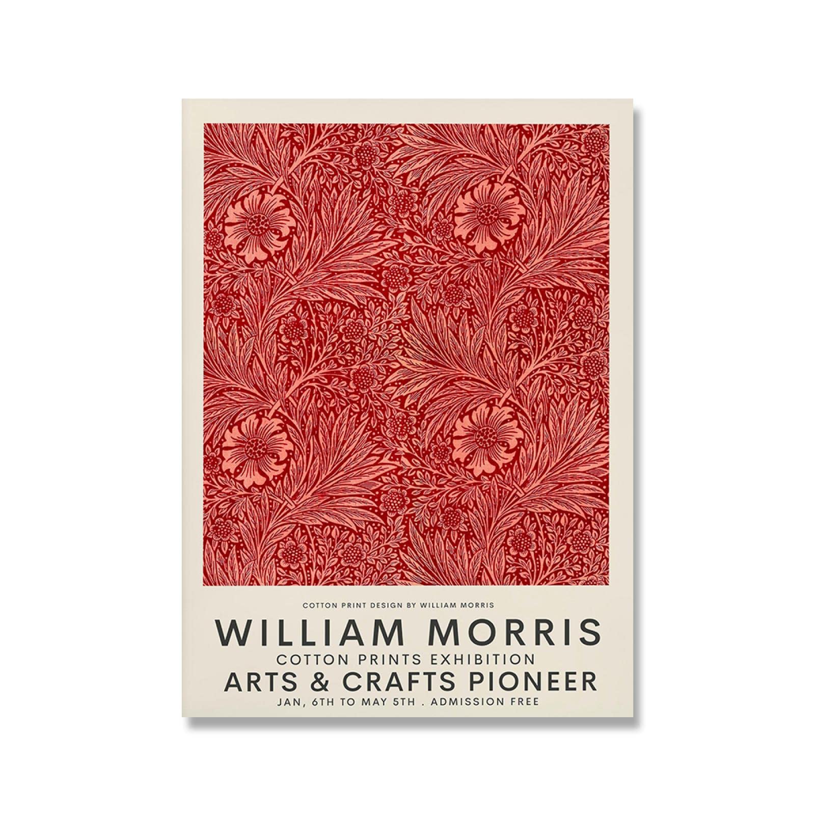 Dittelle William Morris Stampa su Tela Victoria and Albert Museum Exhibition Poster London Underground Art Nouveau Pittura Decorazione Della Parete 50x70 cm-6 pz Senza Cornice