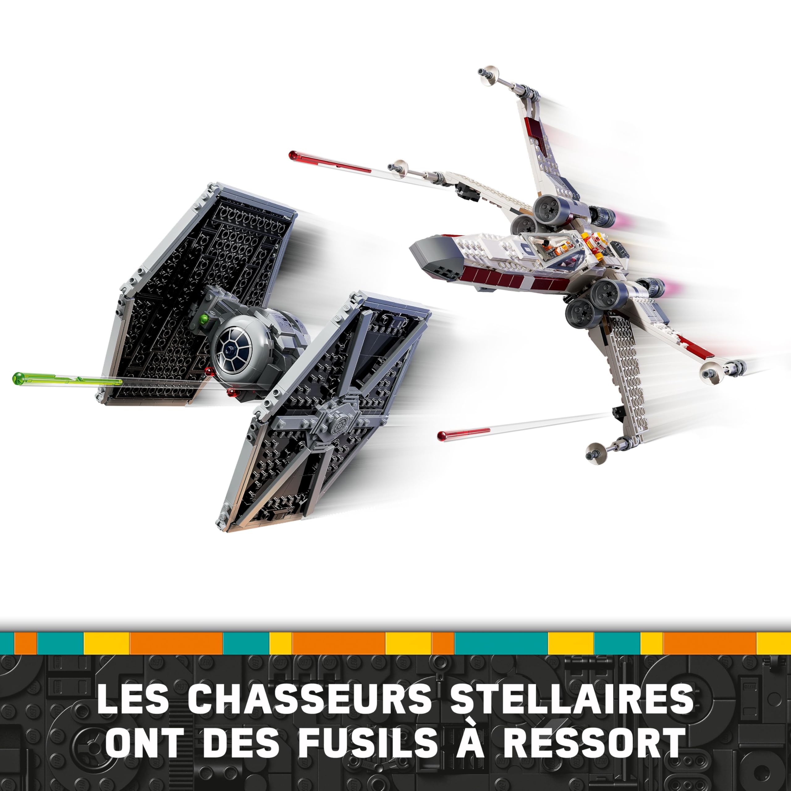 LEGO Star Wars 75393 TIE Fighter et X-Wing à Combiner - Jeu de Construction avec 2 Vaisseaux Spaciaux - 4 Minifigurines & Figurine de Droïde - Cadeau Original pour Garçon dès 9 Ans & Fans