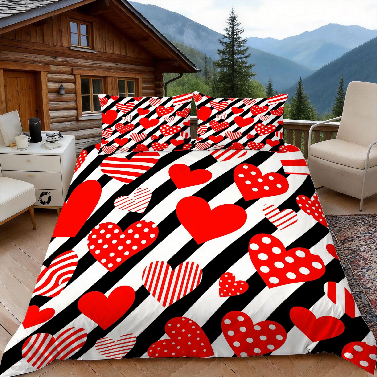 Housse de couette 240 x 260 motif cœur pour créer un cocon douillet dans la chambre parentale