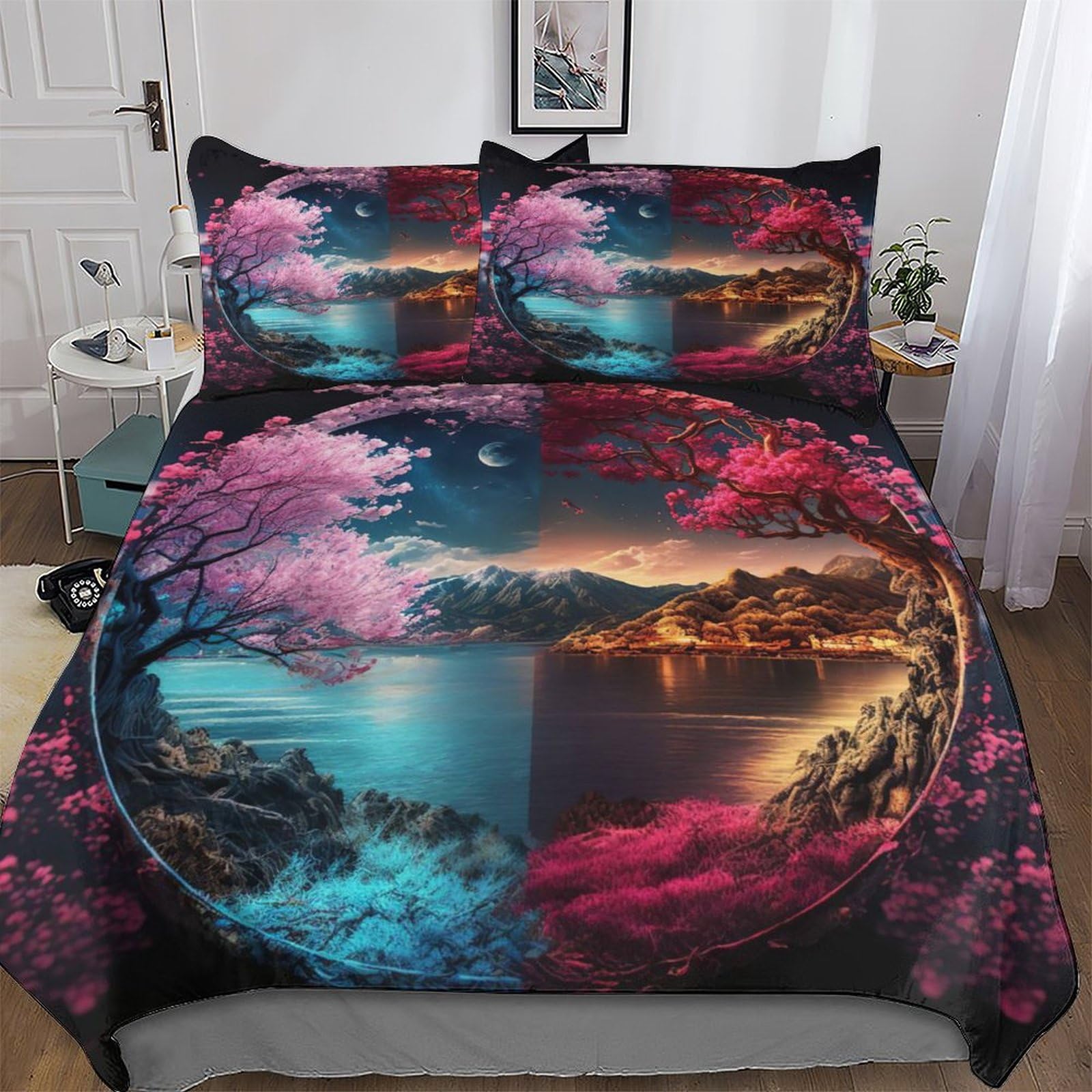 Housse de couette 220x240 parure de lit douce king 3 pièces