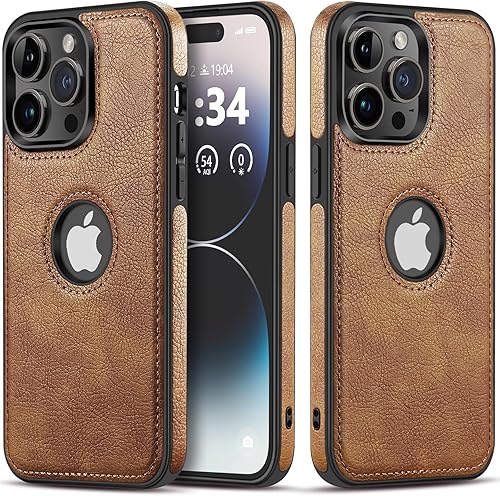 Funda de cuero de lujo con diseño elegante para iPhone 15 Pro, agarre antideslizante, cuerpo completo, ultra delgada, funda protectora (2023, 6.1