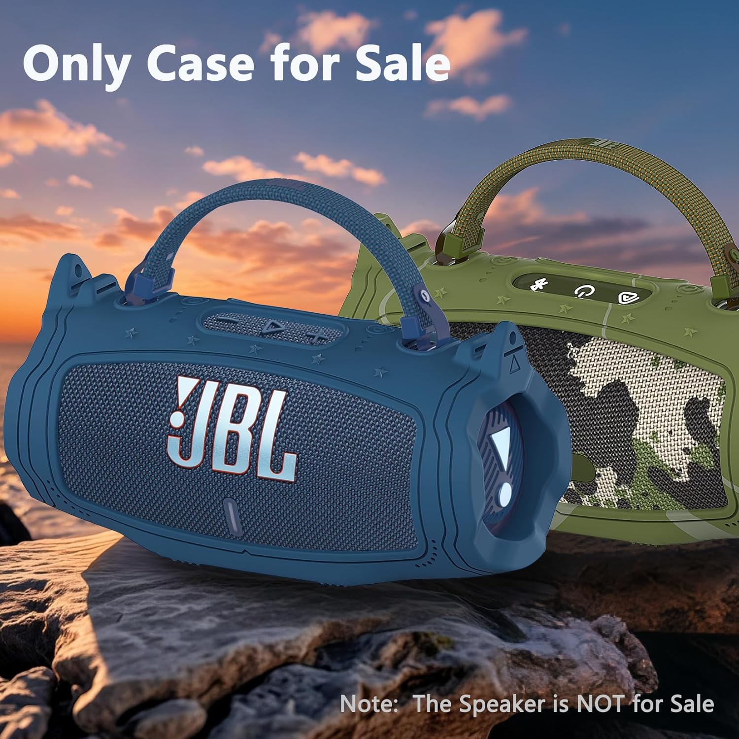 Silicone Cover Case for JBL Charge 6 Portable Bluetooth Speaker Accessories, Charge 6 Speaker Protective Case with Shoulder Strap (Blue Cover) - Image 7