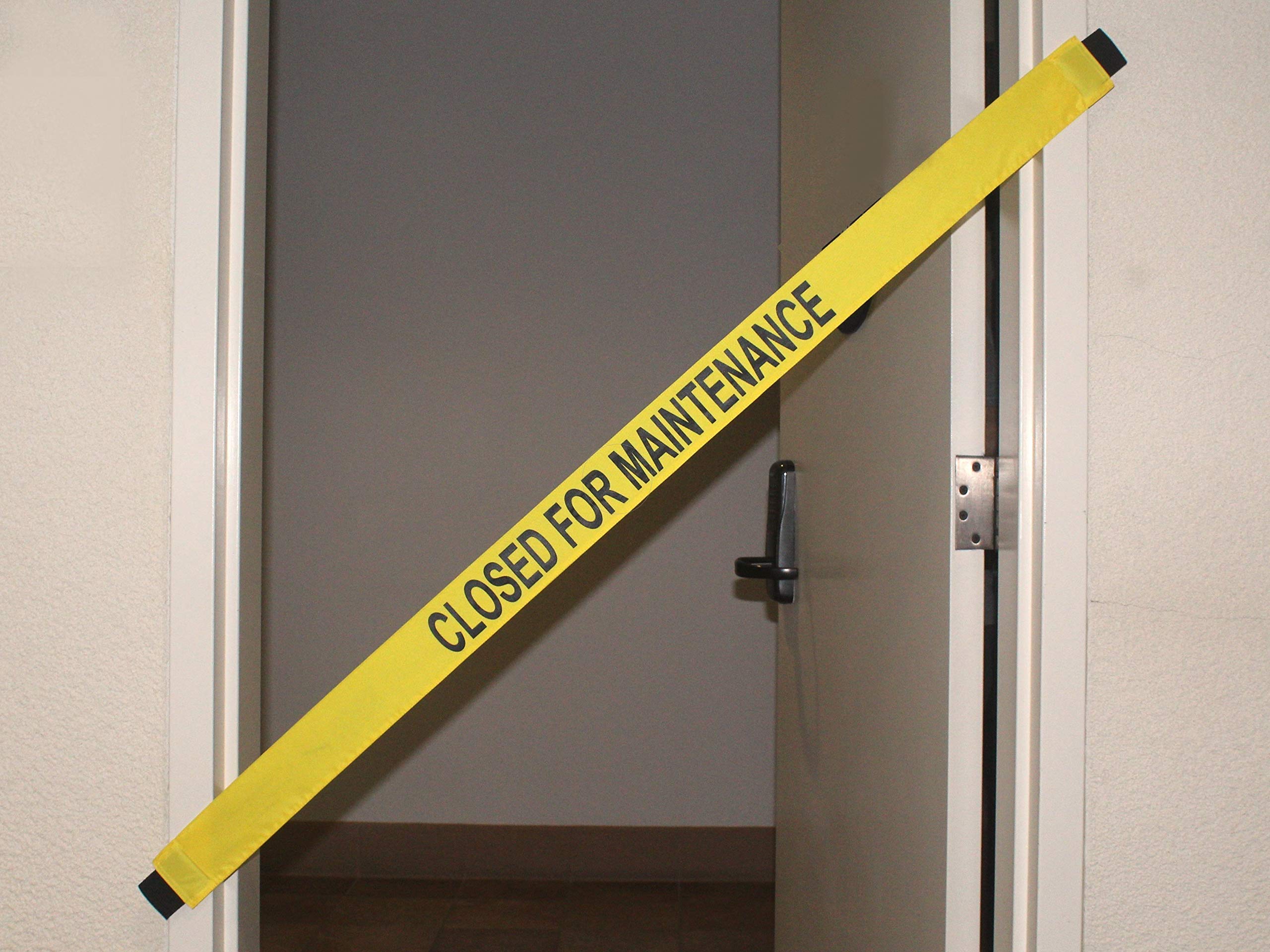 Magnetic Door BarrierClosed for Maintenance Signs with Ends - Fits up to a 51" Wide