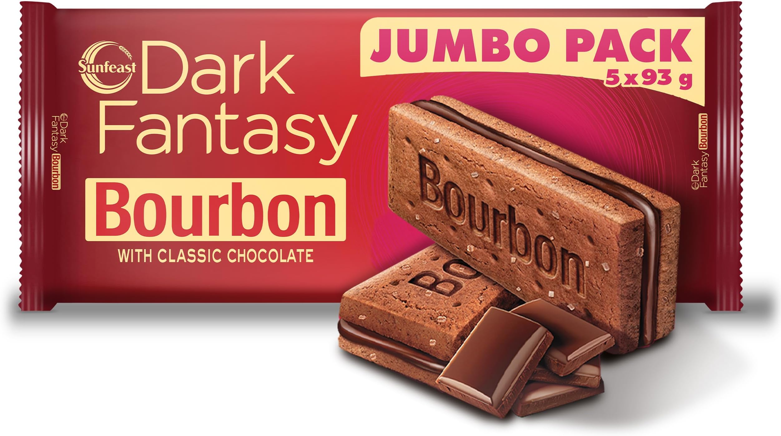 Bourbon, Classic Biscuit Made With Real Chocolate, 500g