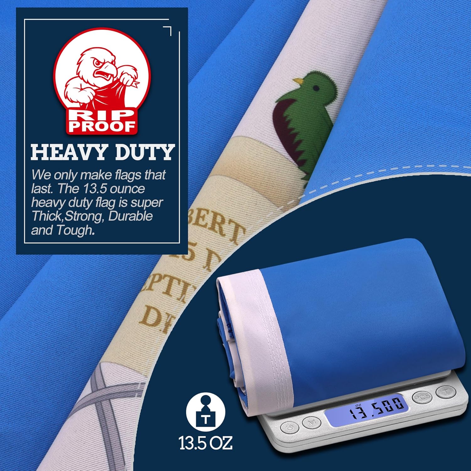 Anley Rip-Proof Double Sided 3-Ply Guatemala Flag 3x5 Foot - Vivid Color, Canvas Header and Wrinkle Resistant - The Strongest, Longest Lasting Guatemalan Country Flags 3 X 5 Ft
