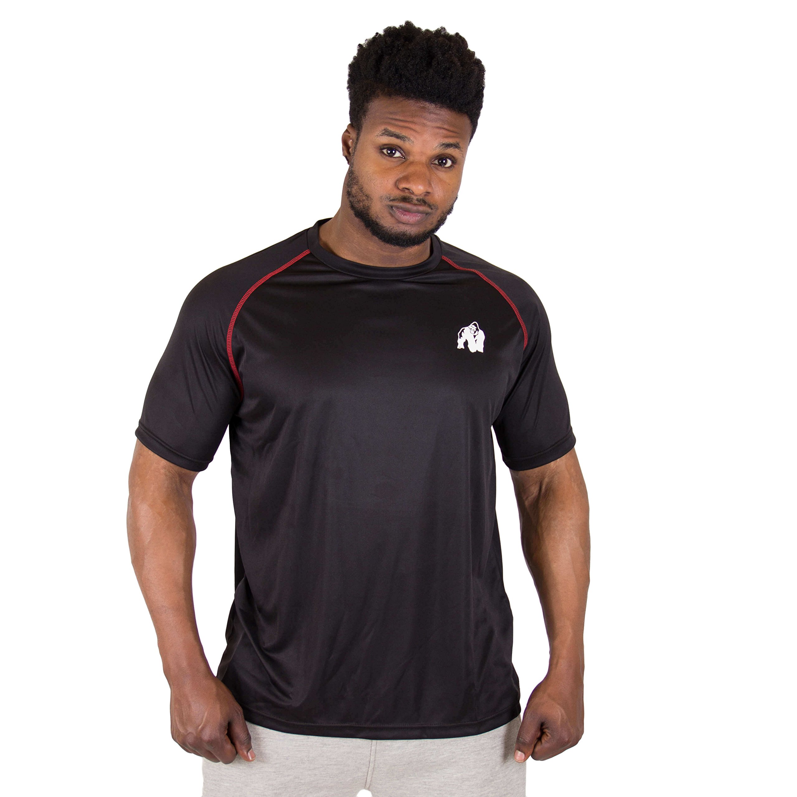 Gorilla Wear Men's Black / Red Performance T-Shirt - Black/Red - Xxl