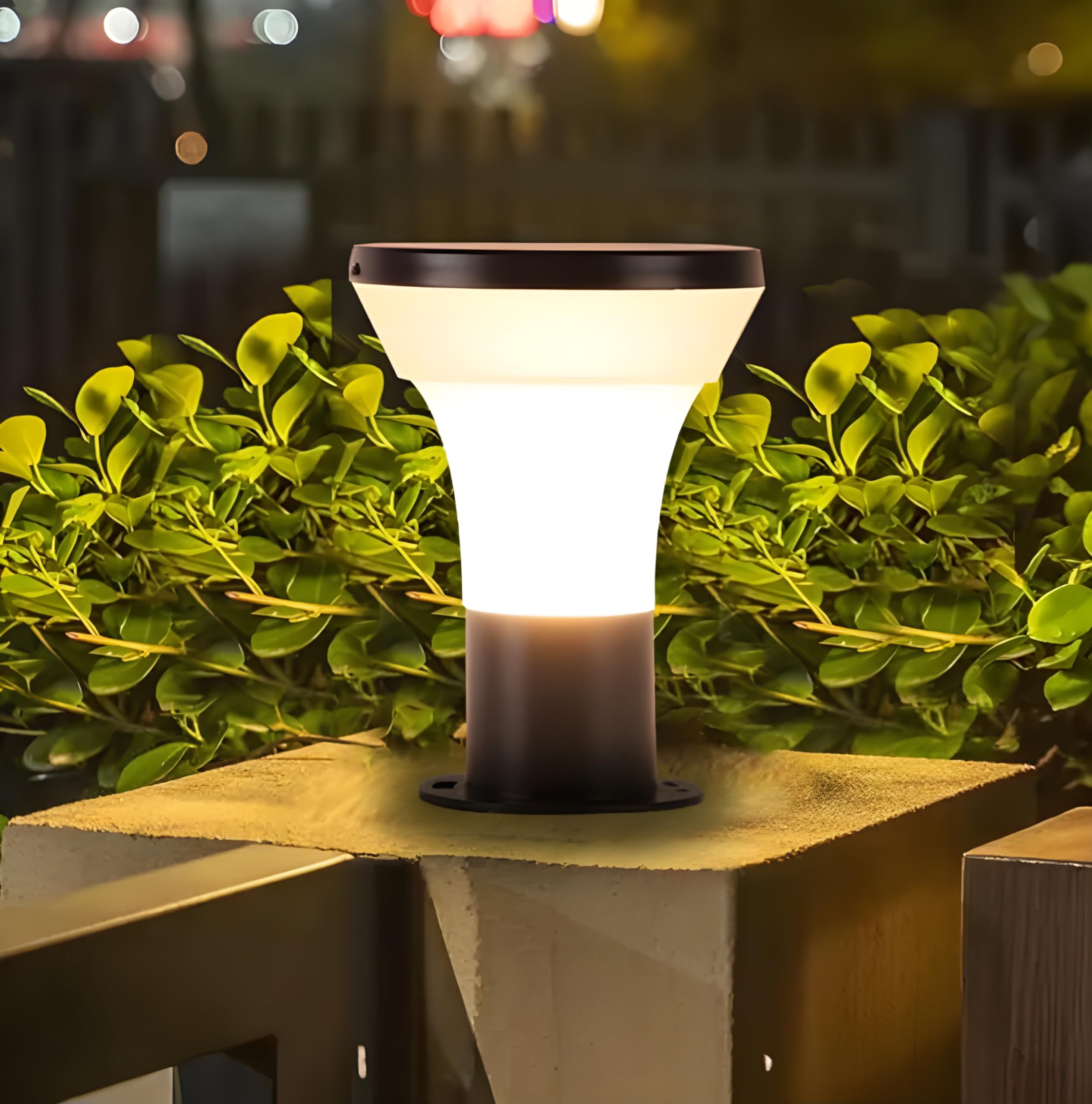 gate light for home gate/gate lamp for outdoor waterproof/gate lamp/pillar gate light for outdoor for stairs, garden, boundaries, pillar (bulb not included) (simba milky) (pack of 1)