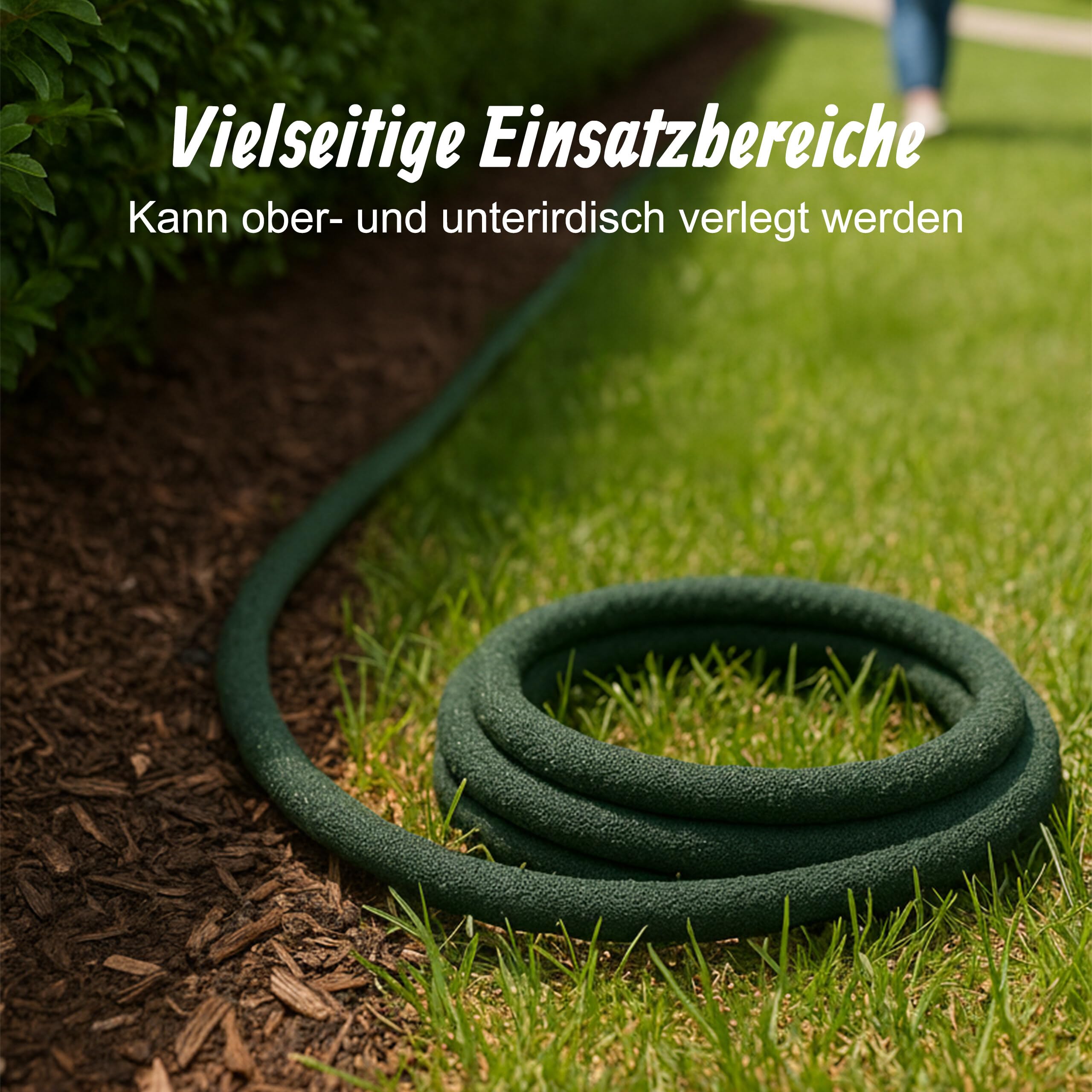 Relaxdays Tropfschlauch, Bewässerung, 50 m Perlschlauch, Hochbeet & Heckenbewässerung, Garten Bewässerungsschlauch, grün