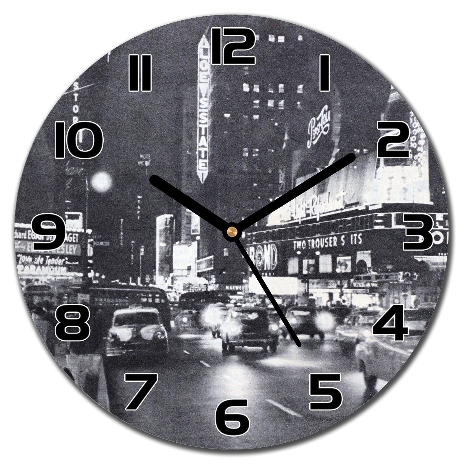 Horloge murale New York en verre pour décorer un salon moderne