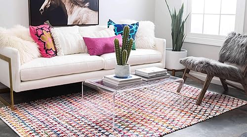 Miniatura 3 de Unique Loom Trenzado Chindi Collection - Alfombra casual moderna para múltiples áreas (6 pies x 9 pies)