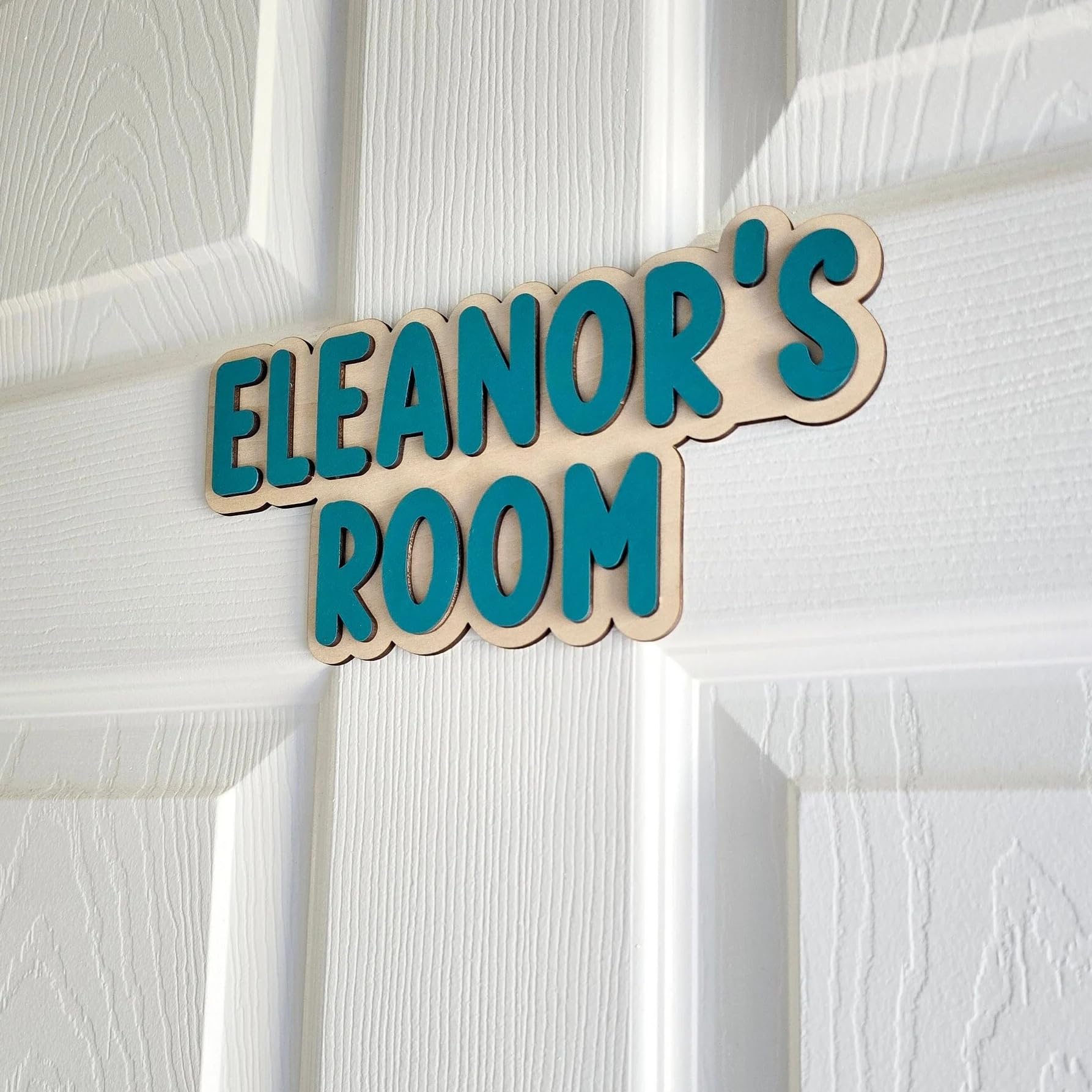 Personalised Wooden Kids Door Sign โ Custom Name Plaque for Boys & Girls, Nursery Wall Name Sign, Bedroom Door Nameplate, Children's Room Decor, Custom Wooden Name Sign (Style 5)