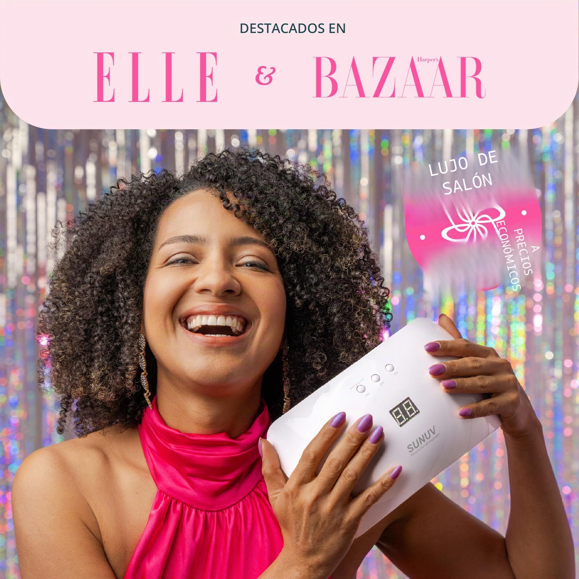 SUNUV Secador de Uñas UV LED, Lámpara para Uñas, Temporizador 30/60/99s, Sensor de Infrarrojos, Pantalla LCD, para Manicura y Pedicura,en Casa y Salón de Belleza