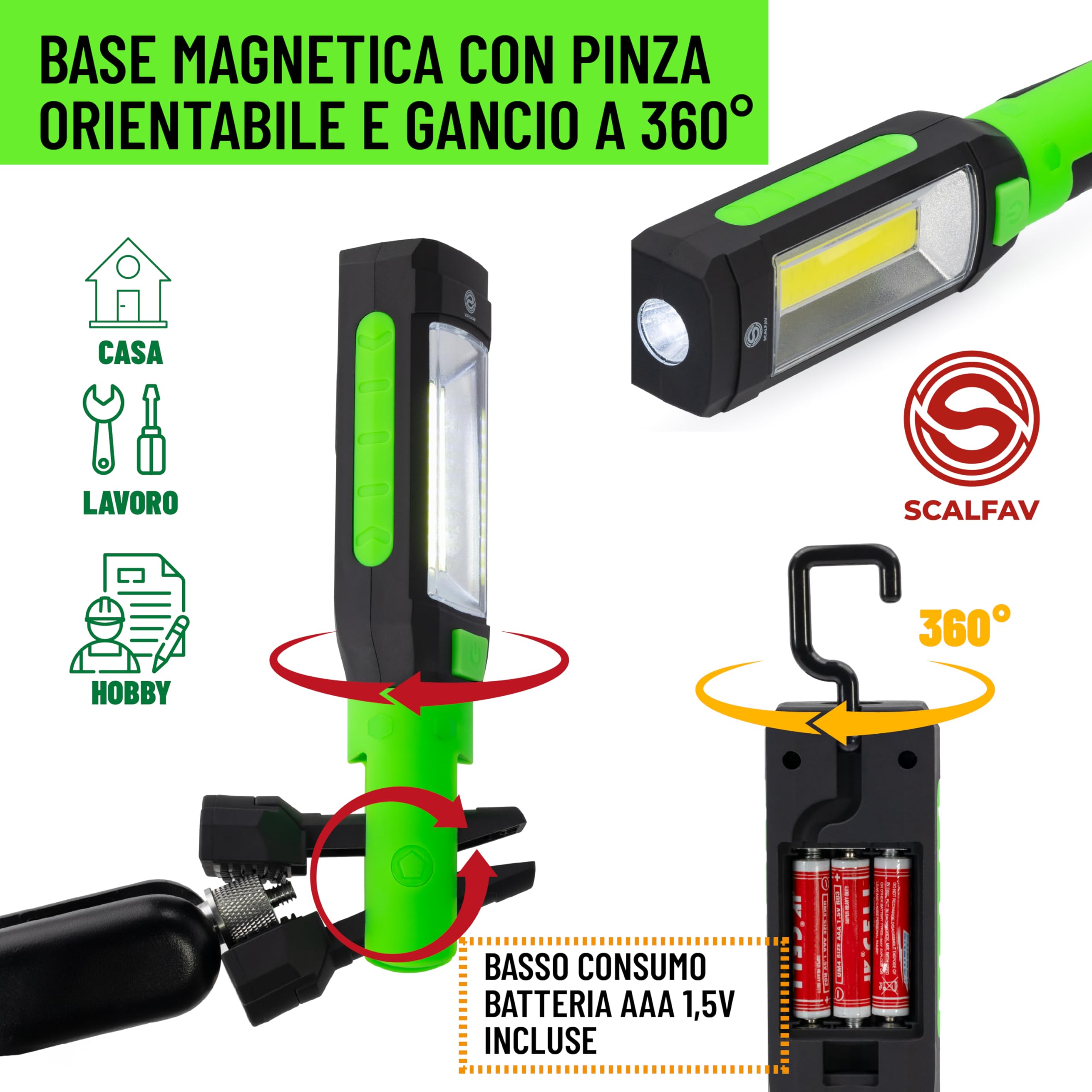 Maclean Lampada da officina o maschera a LED XXL COB MCE230 Energy, 2